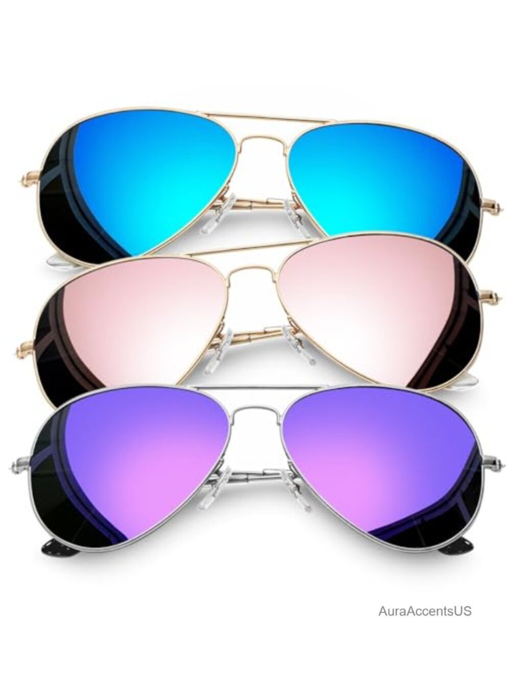 Joopin 3 Pack Aviator Sunglasses UV Protection Polarized Teardrop